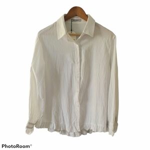 Cellabie White Cotton Blouse Size Large NWT